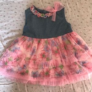 Denim and pink dress NWOT